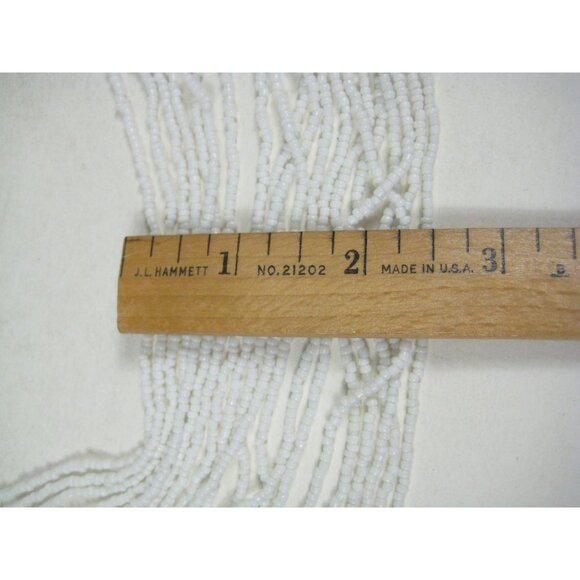 Vintage Multi Strand Goldtone Glass Seed Bead Necklace 35in Festival Party - Picture 2 of 9